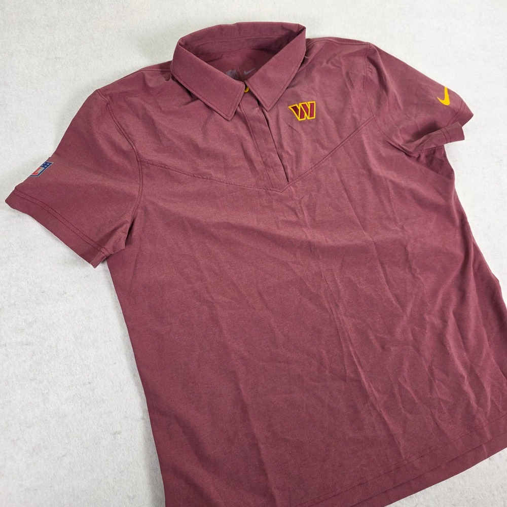 Nike Women Medium Polo Shirt Maroon Excellent Washington‎ Commanders Dri-FIT NFL